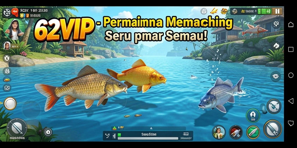 Gameplay seru menangkap ikan di 62VIP dengan grafik menawan.