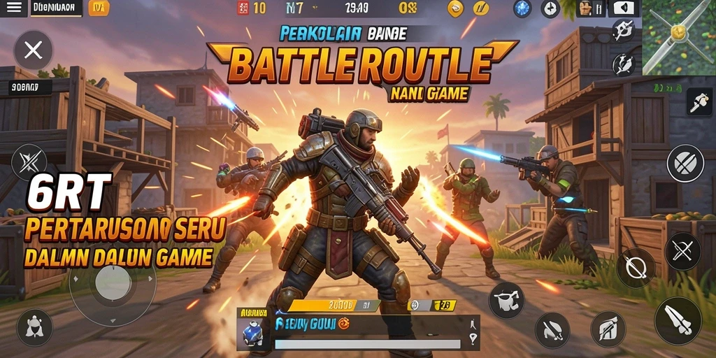 Screenshot gameplay seru 6RT dalam aksi Battle Royale.