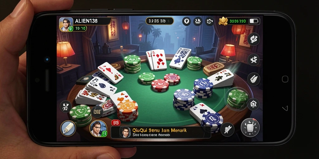 Tampilan gameplay seru dari ALIEN138 dengan aksi QiuQiu.