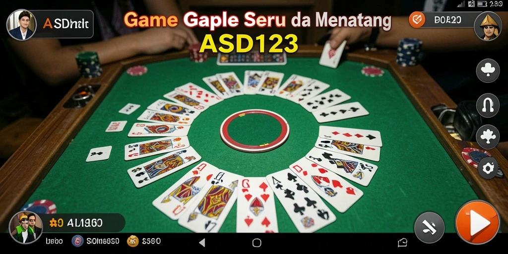Tampilan gameplay Gaple yang menegangkan dan menarik di ASD123.