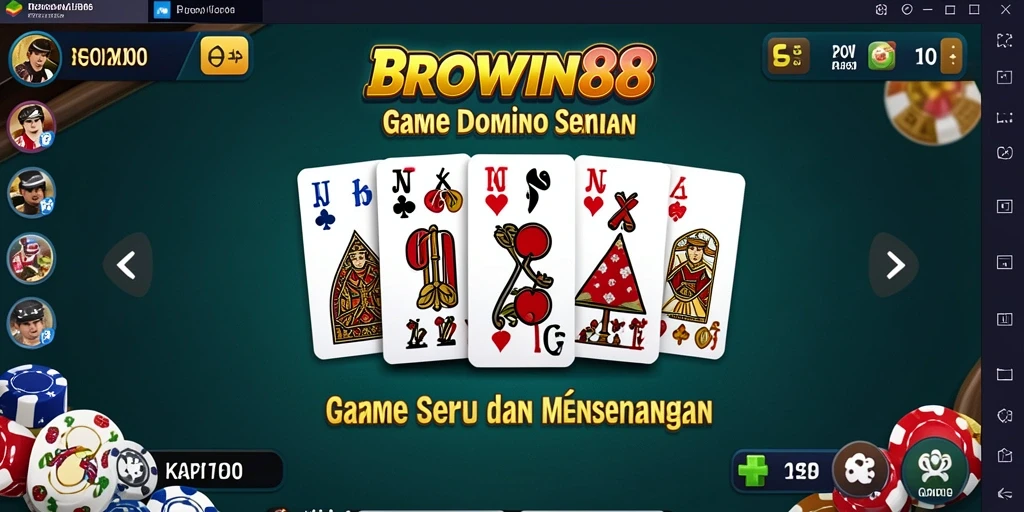 Tampilan gameplay BROWIN88 yang seru dengan berbagai strategi Domino.