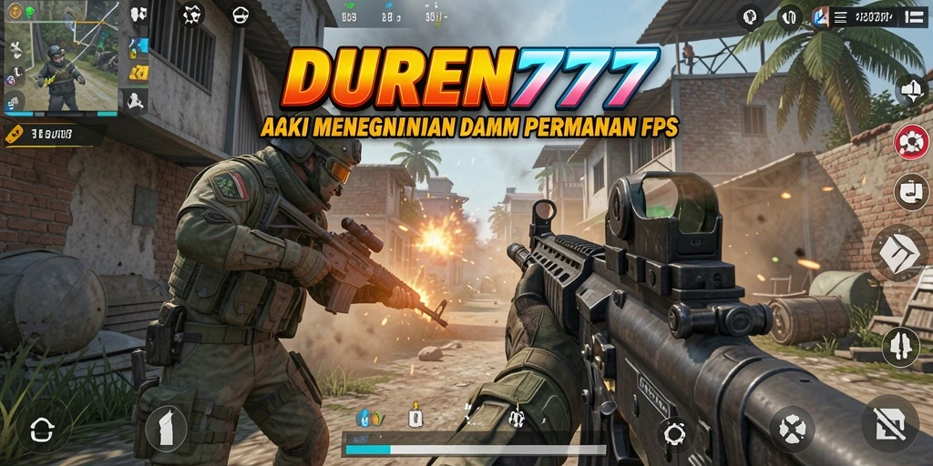 Tangkapan layar <strong>DUREN777</strong> menunjukkan aksi menegangkan saat bertempur di mode FPS.
