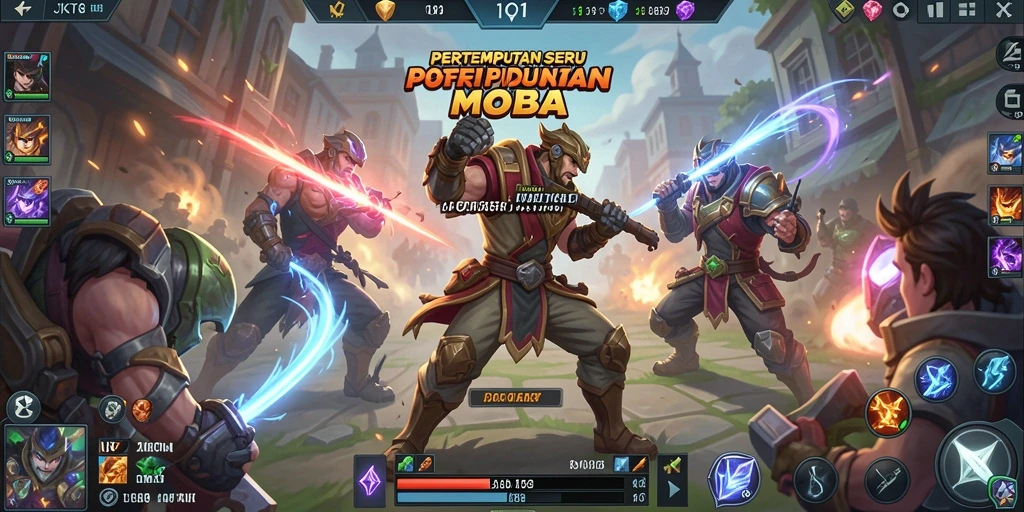 Screenshot JKT8 menampilkan aksi pertarungan seru di arena MOBA.
