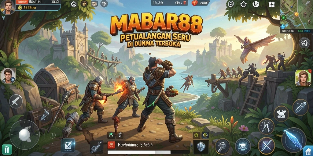 Tampilan luar biasa dari gameplay MABAR88 di dunia terbuka.