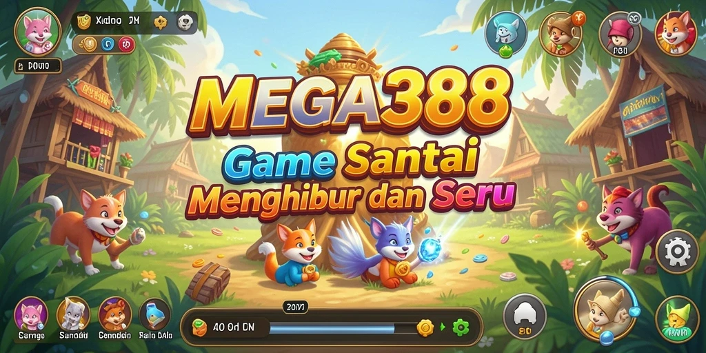 Screenshot MEGA388 menunjukkan pemain menikmati gameplay yang seru dan menyenangkan.