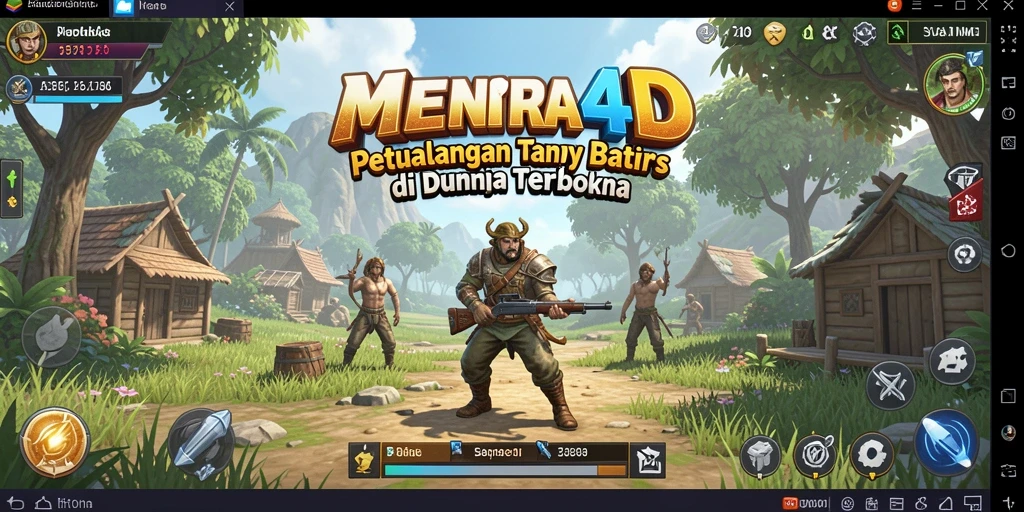 Screenshot utama MENARA4D menampilkan keindahan dunia terbuka yang luas.