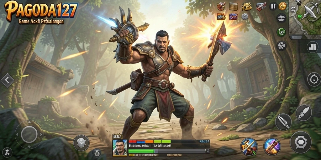 Screenshot menampilkan aksi seru dalam permainan PAGODA127.