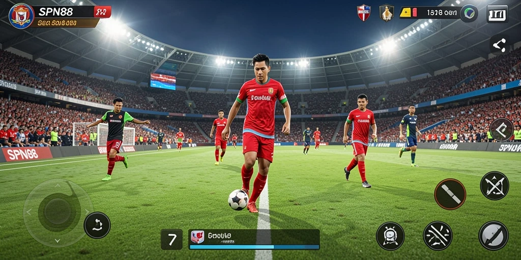 Tampilan menarik dari gameplay SPN88 dengan aksi sepak bola yang mendebarkan.