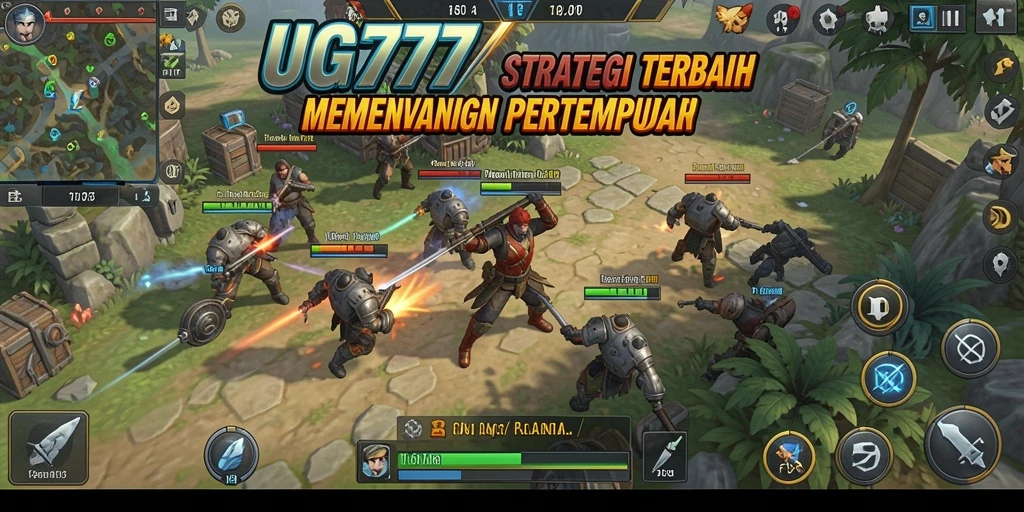 Tampilan screenshot UG777 dengan aksi pertempuran strategi yang dinamis.